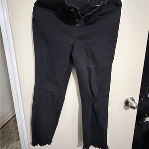 SO Black Distressed Skinny Jeans